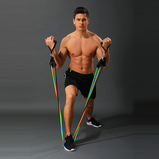11 Piece Home Tpe Latex Fitness Tensioner Set - Lexury Fitness