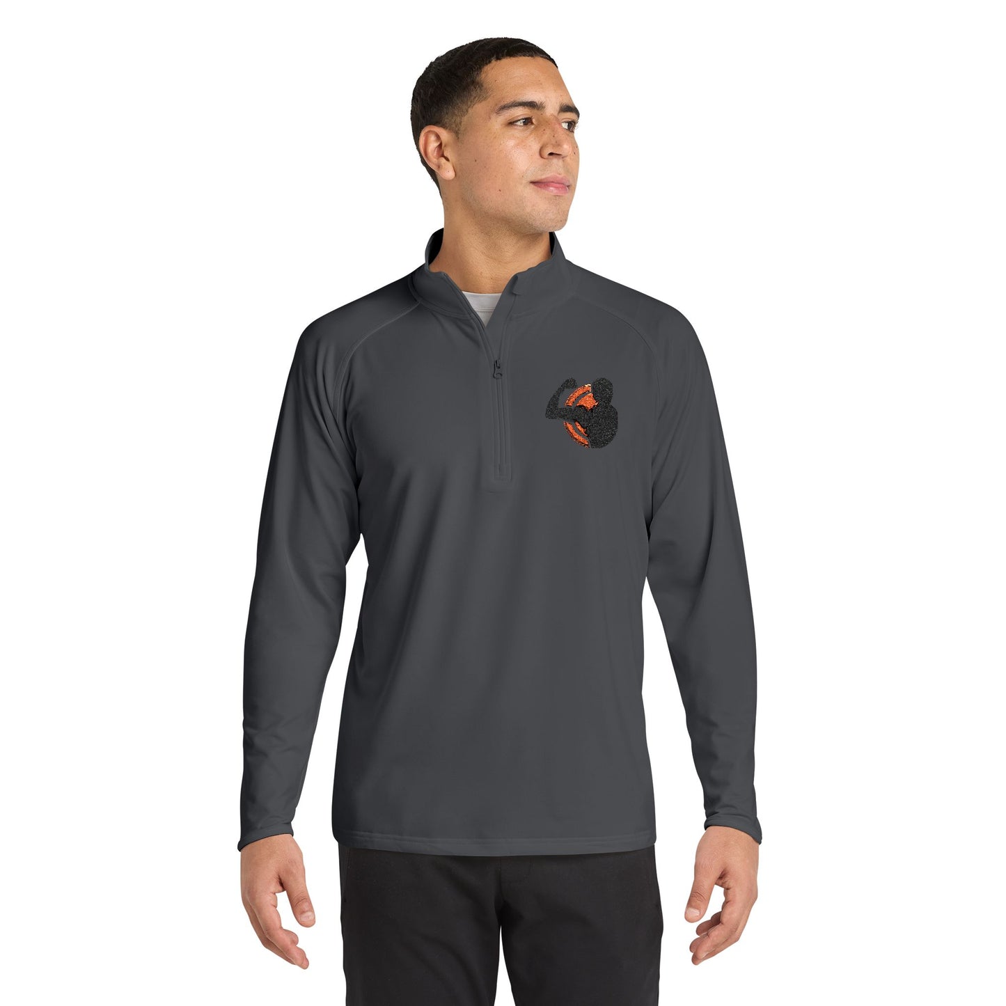 Embroidered Quarter-Zip Men Pullover
