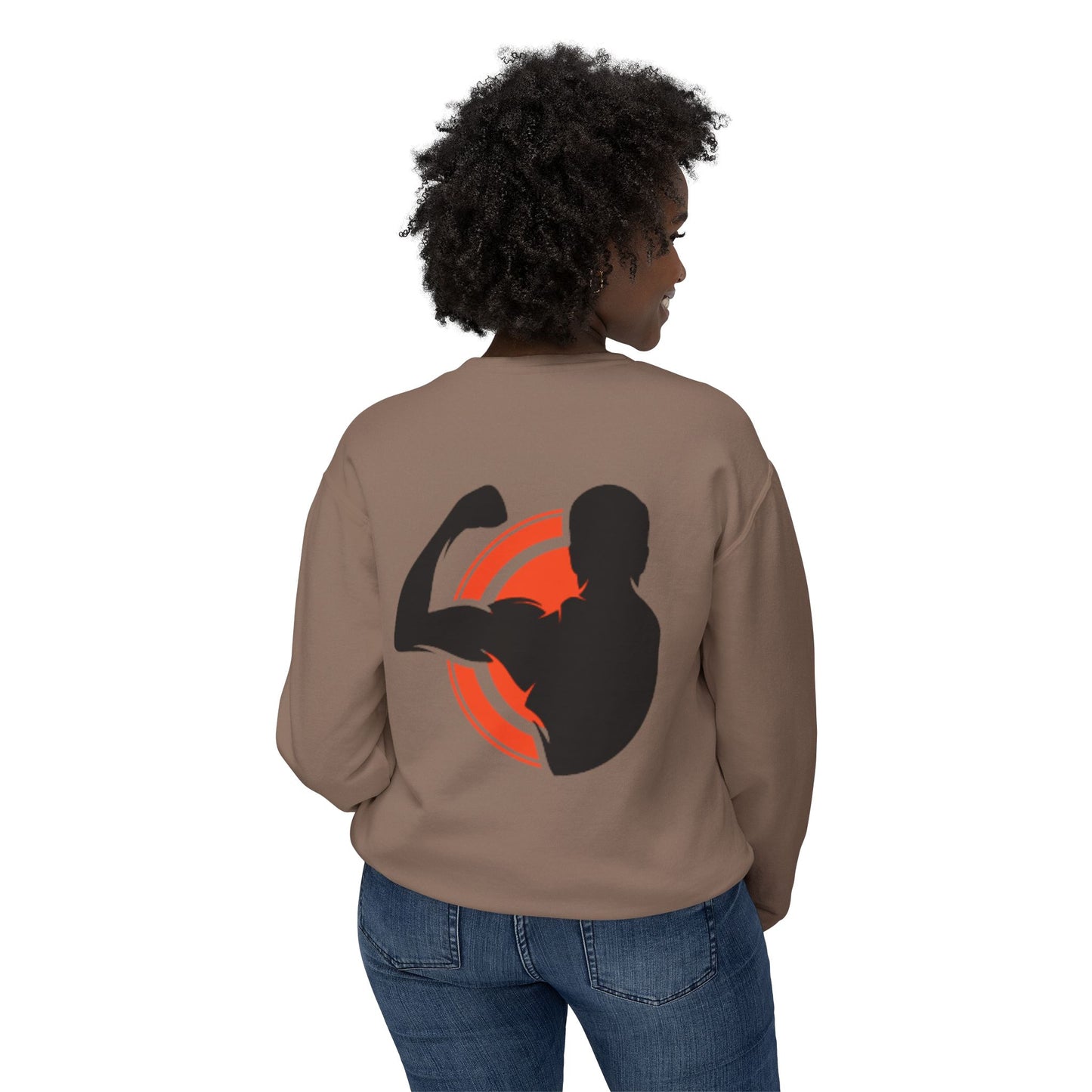 Crewneck Muscle Silhouette Gym Sweatshirt