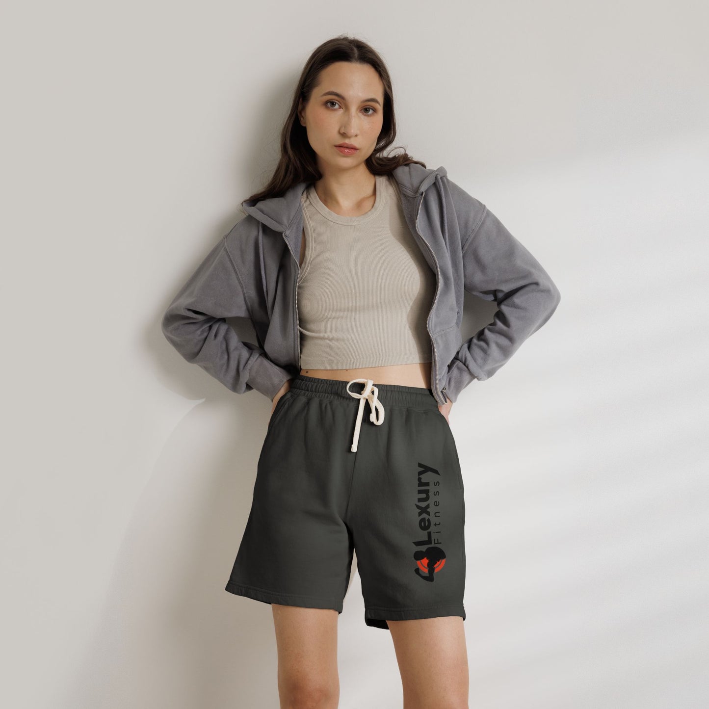 Minimal Drawstring Fitness Fleece Shorts
