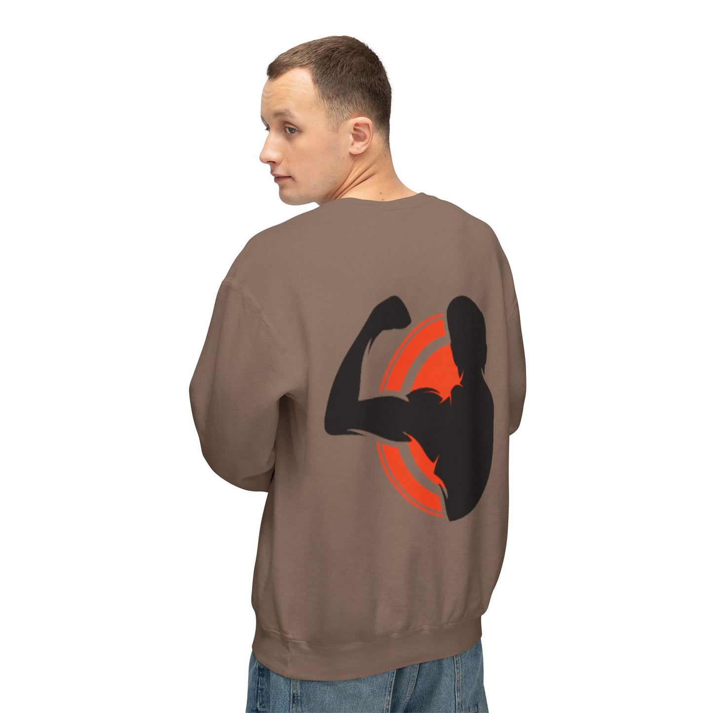 Crewneck Muscle Silhouette Gym Sweatshirt