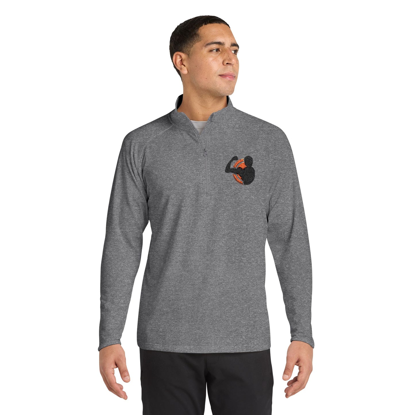 Embroidered Quarter-Zip Men Pullover