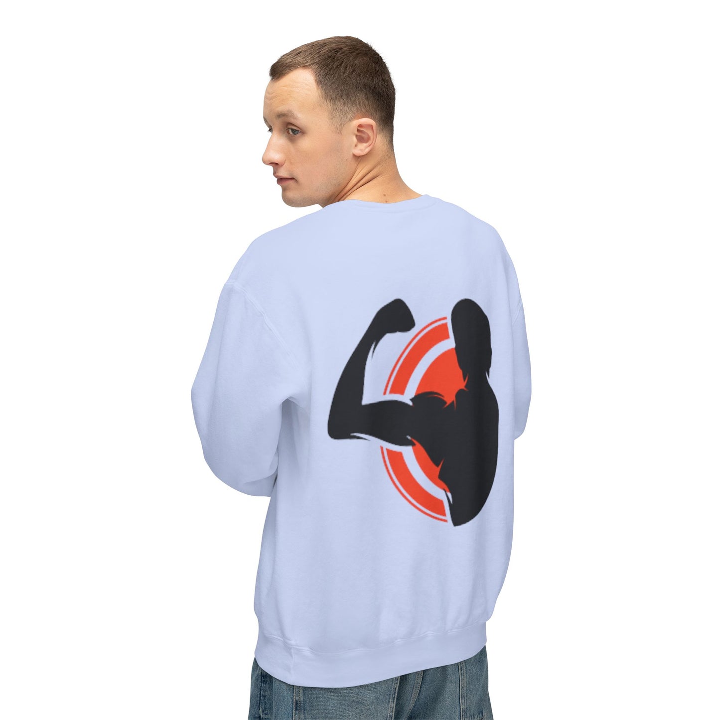 Crewneck Muscle Silhouette Gym Sweatshirt