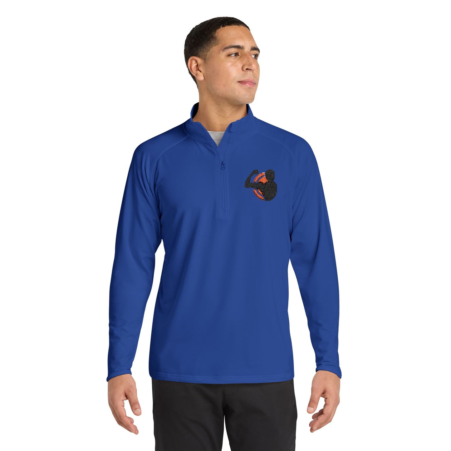 Embroidered Quarter-Zip Men Pullover