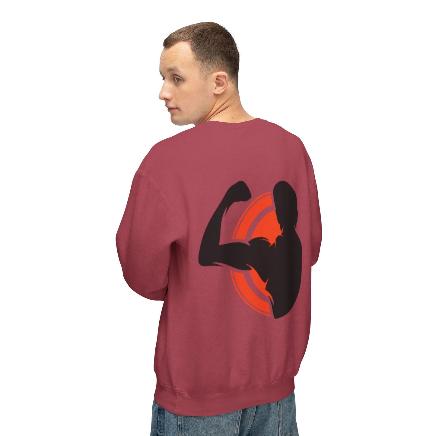 Crewneck Muscle Silhouette Gym Sweatshirt