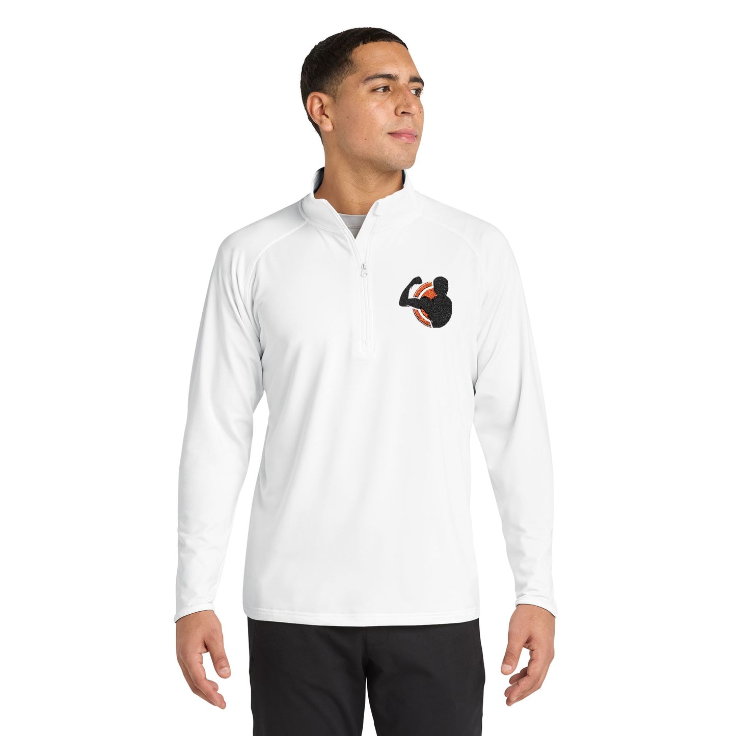 Embroidered Quarter-Zip Men Pullover