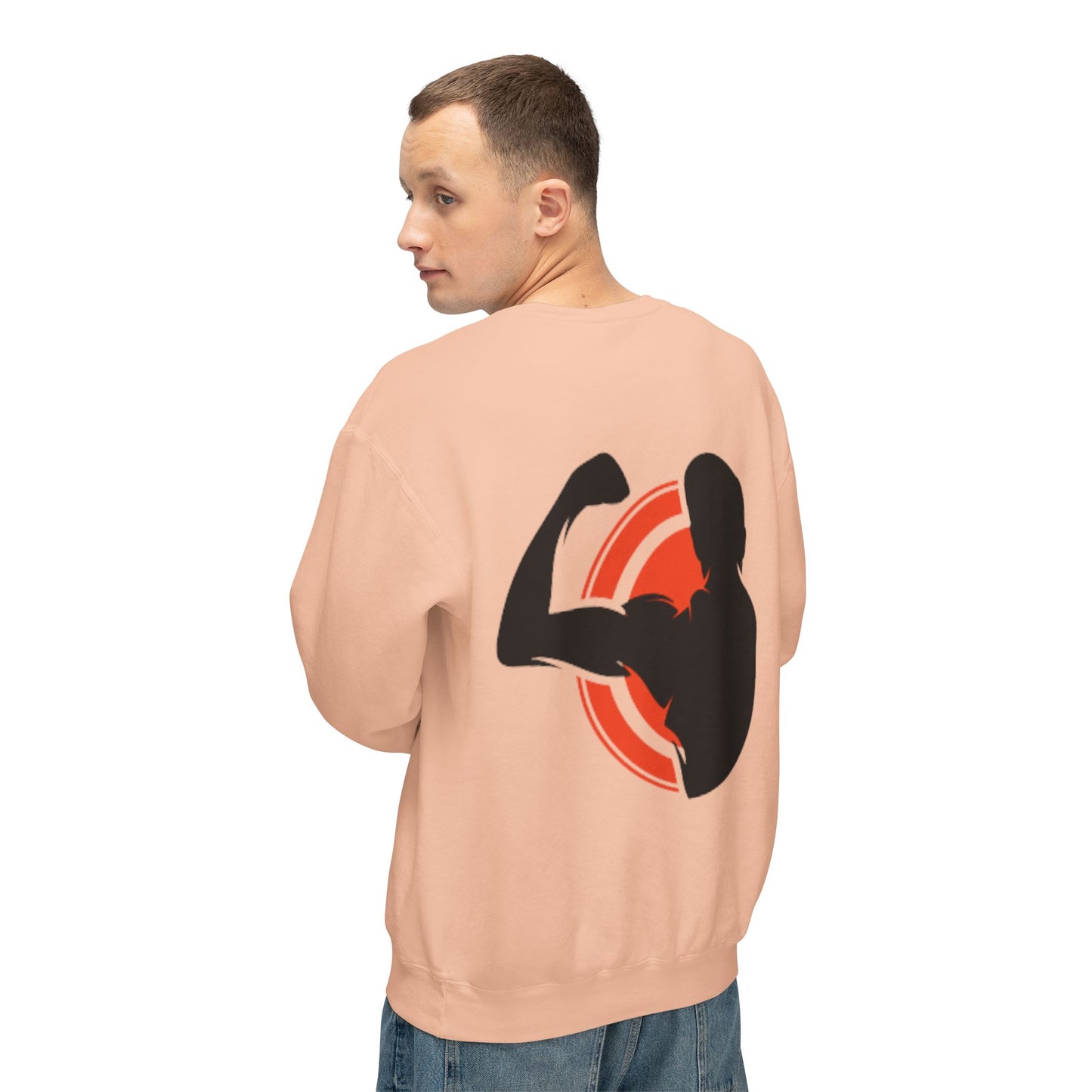 Crewneck Muscle Silhouette Gym Sweatshirt