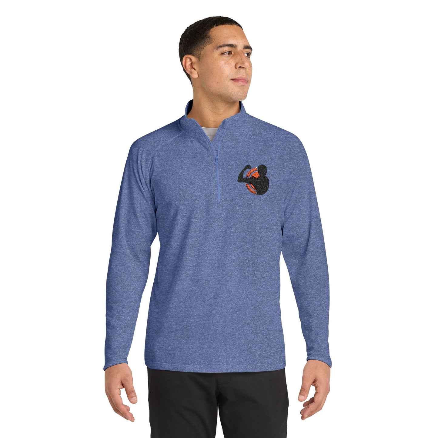 Embroidered Quarter-Zip Men Pullover