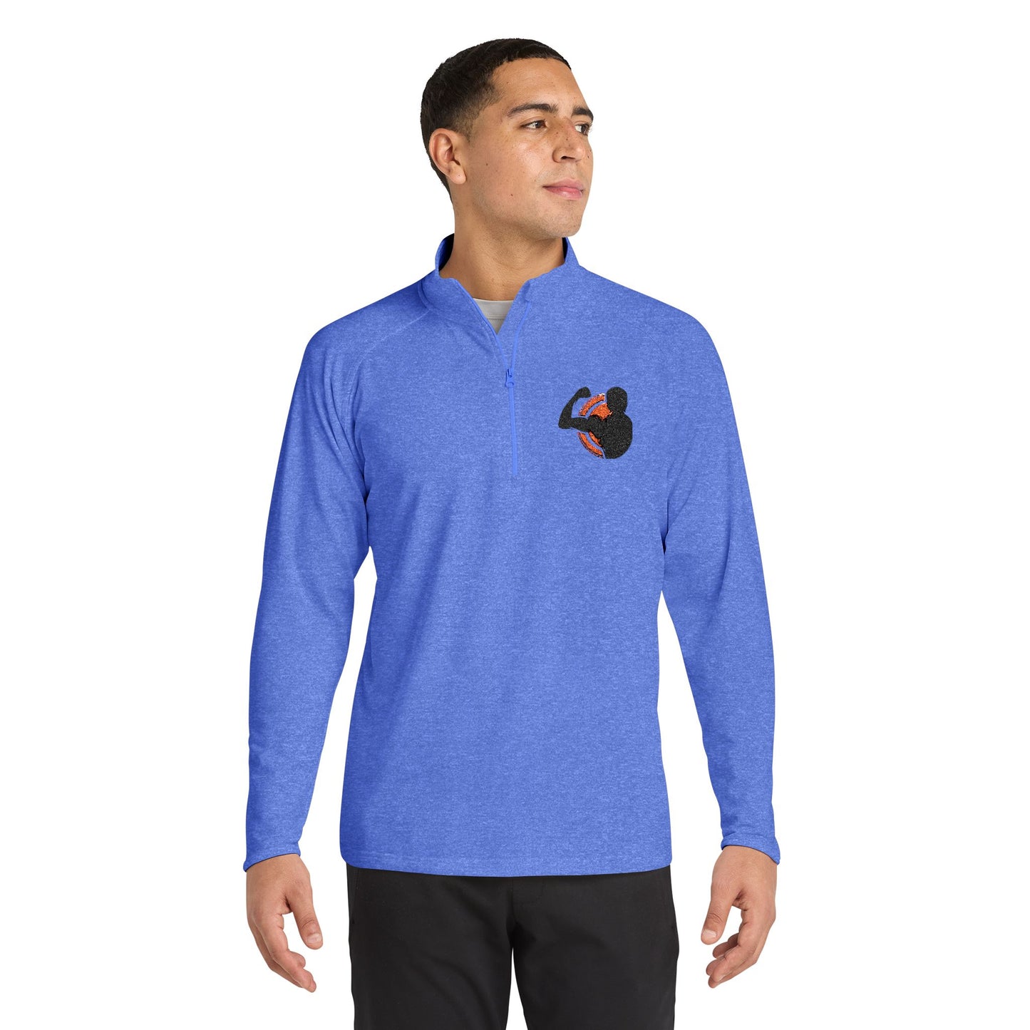 Embroidered Quarter-Zip Men Pullover