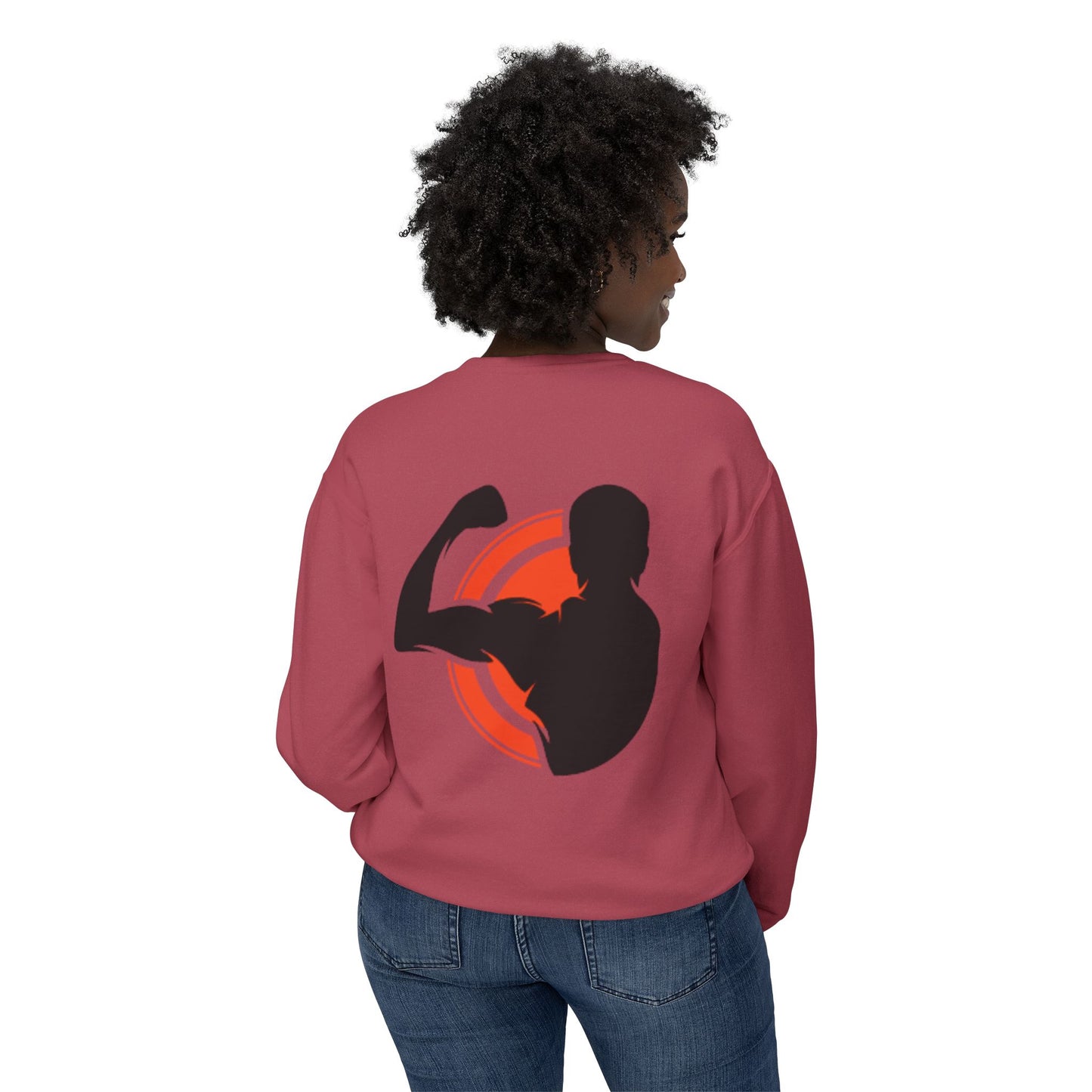Crewneck Muscle Silhouette Gym Sweatshirt