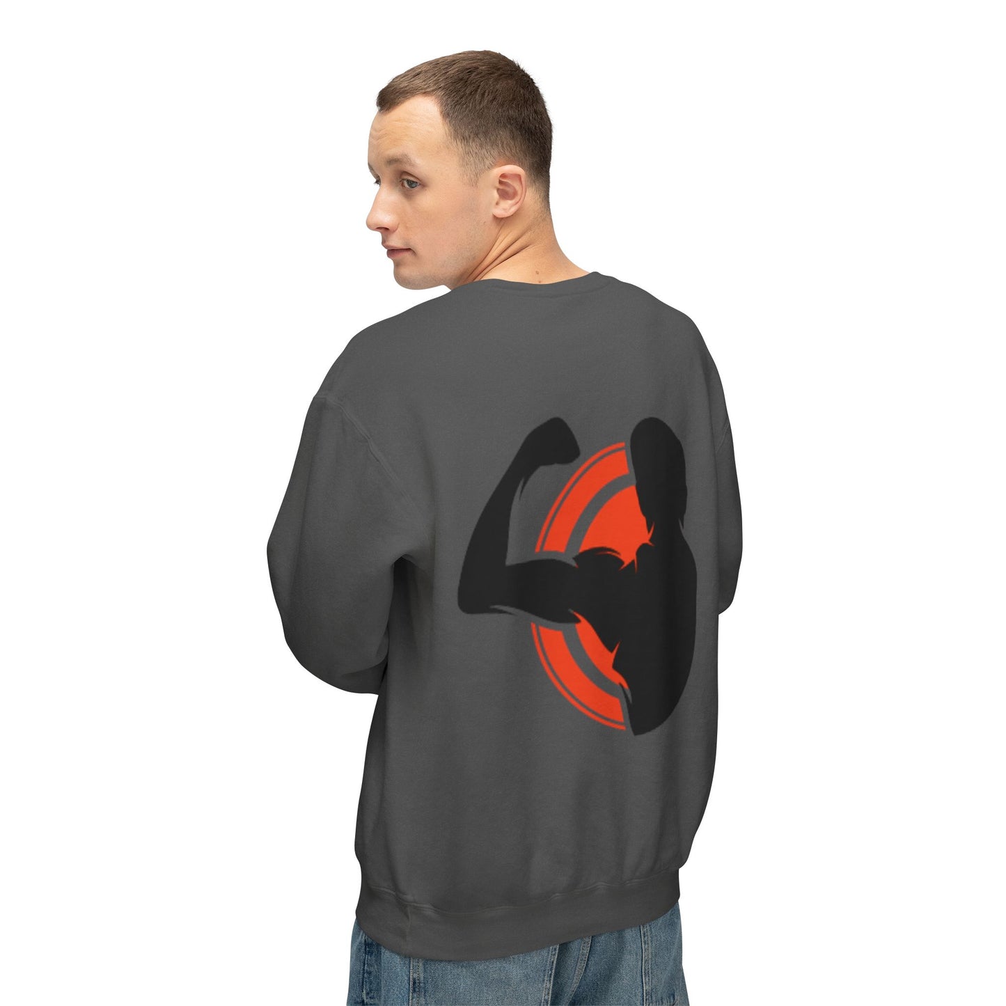 Crewneck Muscle Silhouette Gym Sweatshirt