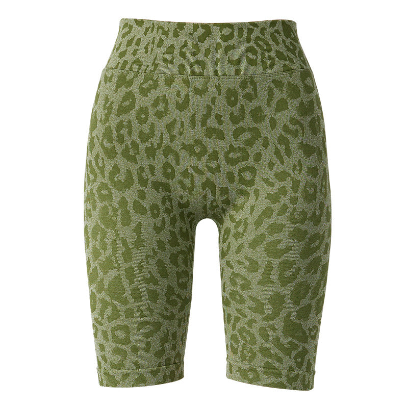 Leopard Running Peach Sports Yoga Shorts - Lexury Fitness