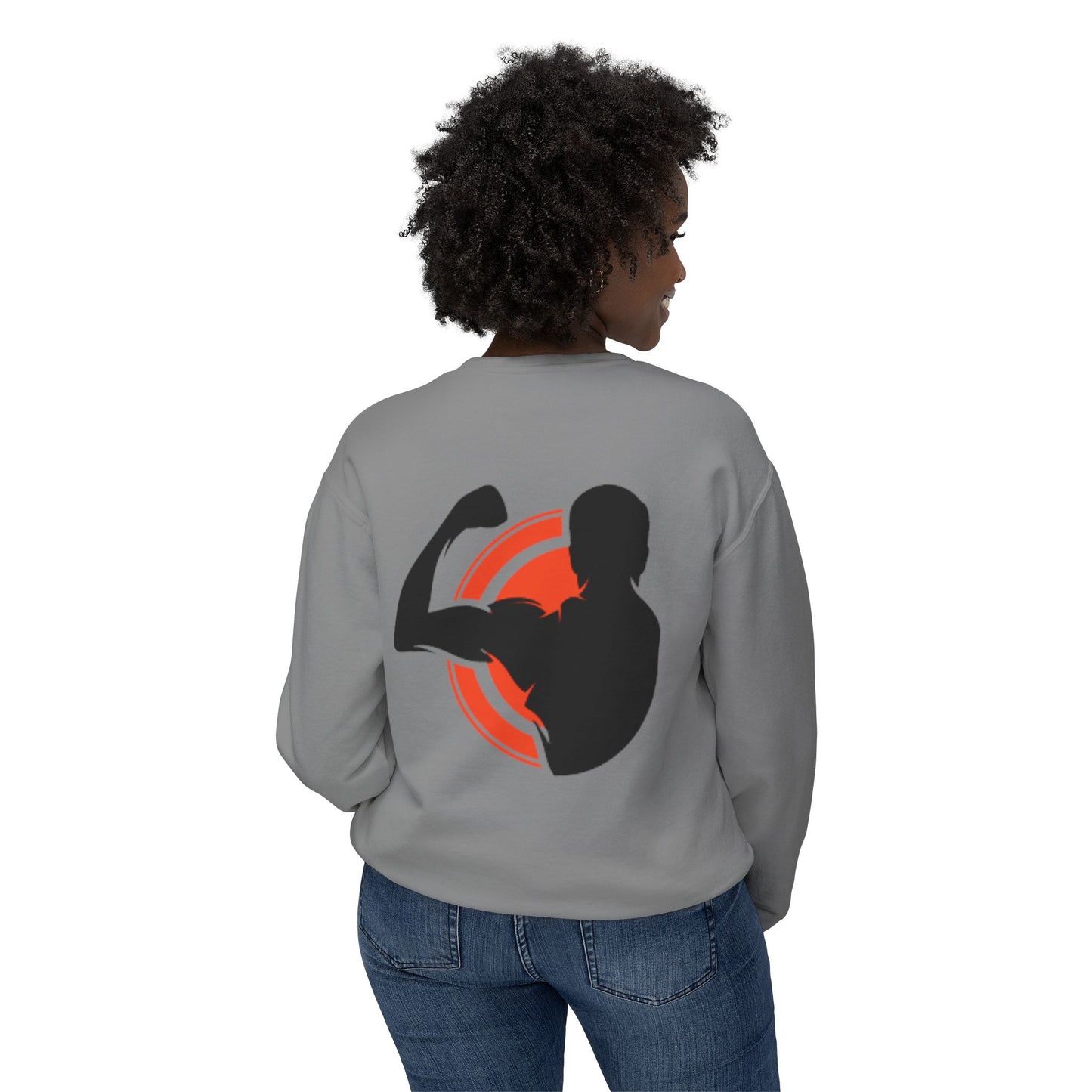 Crewneck Muscle Silhouette Gym Sweatshirt