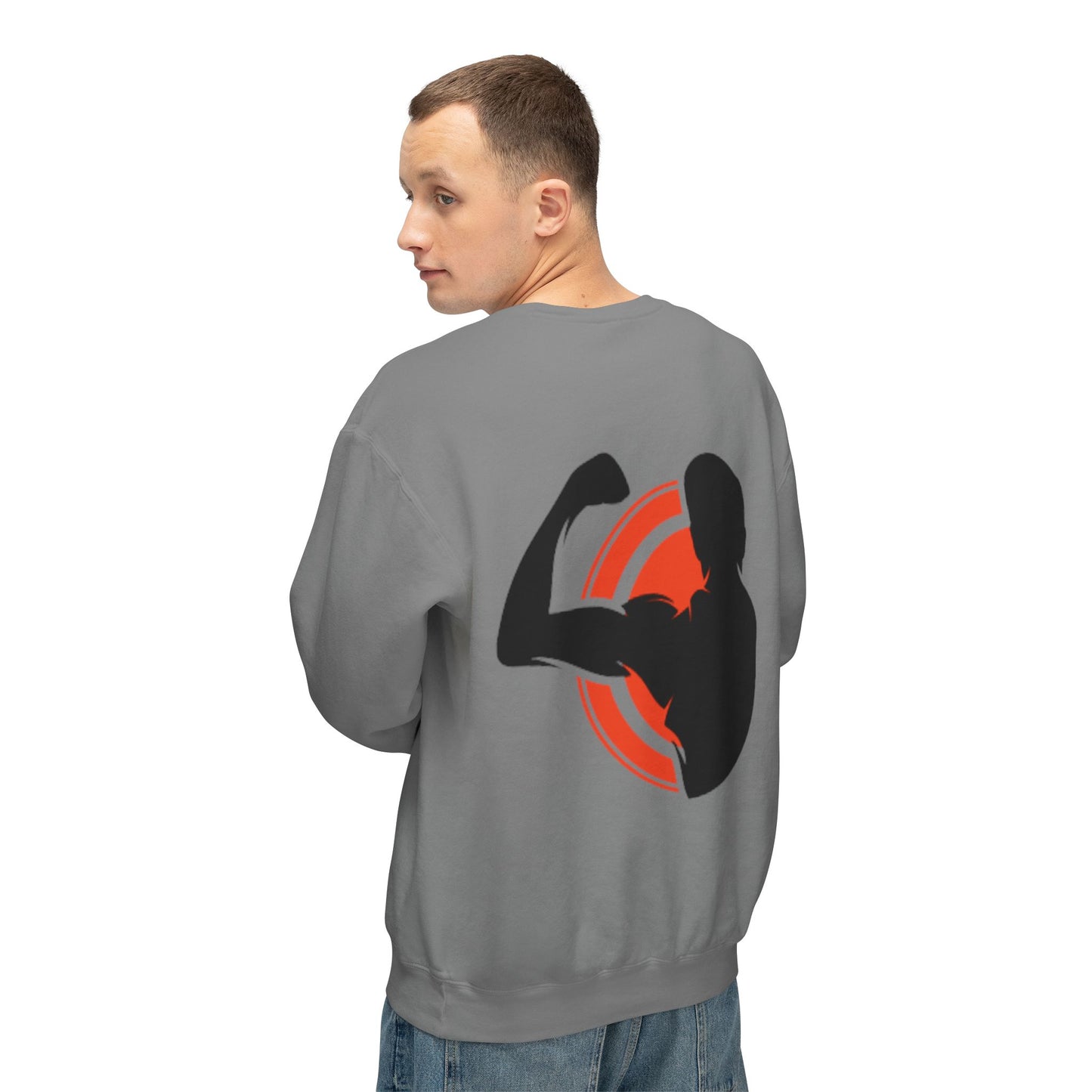 Crewneck Muscle Silhouette Gym Sweatshirt