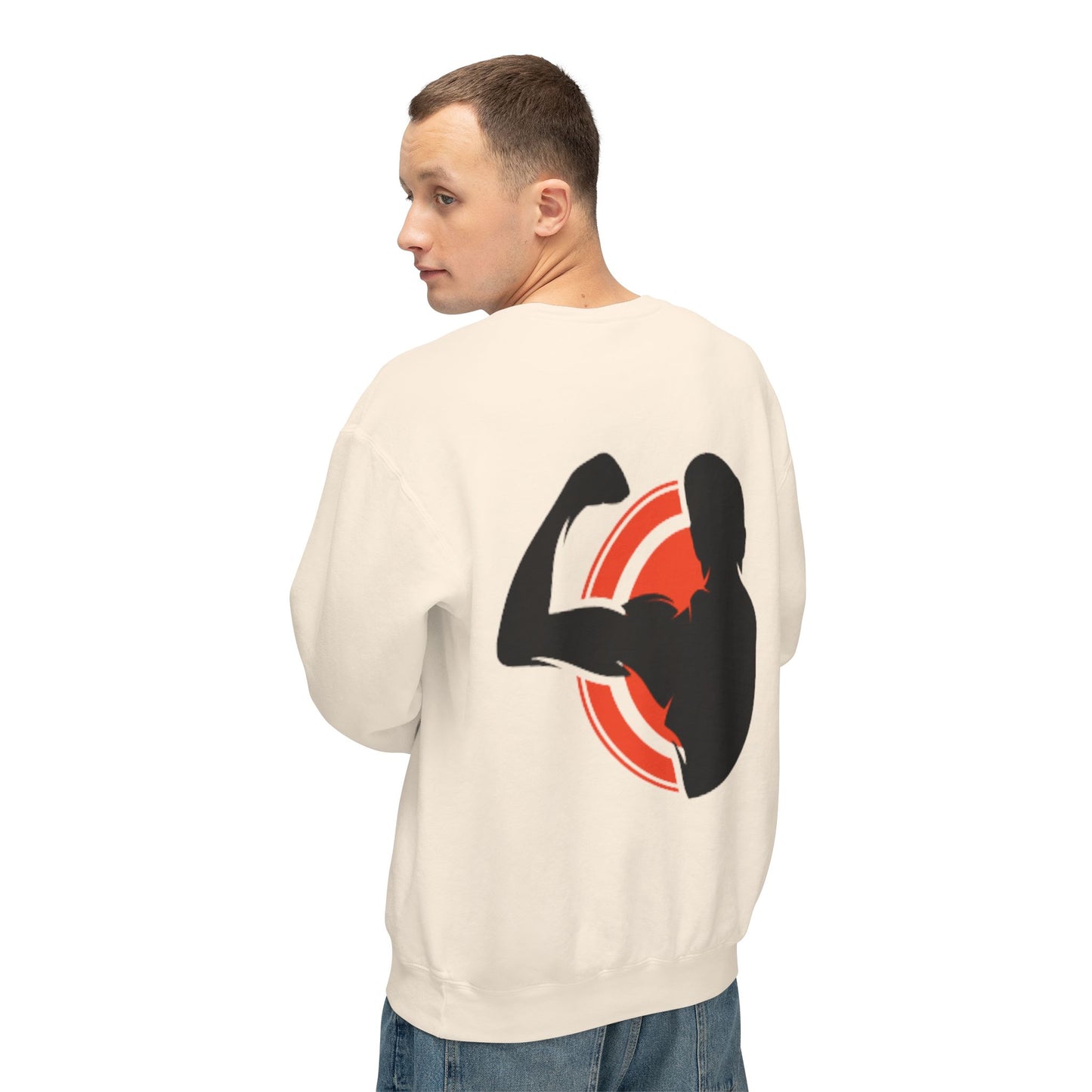 Crewneck Muscle Silhouette Gym Sweatshirt