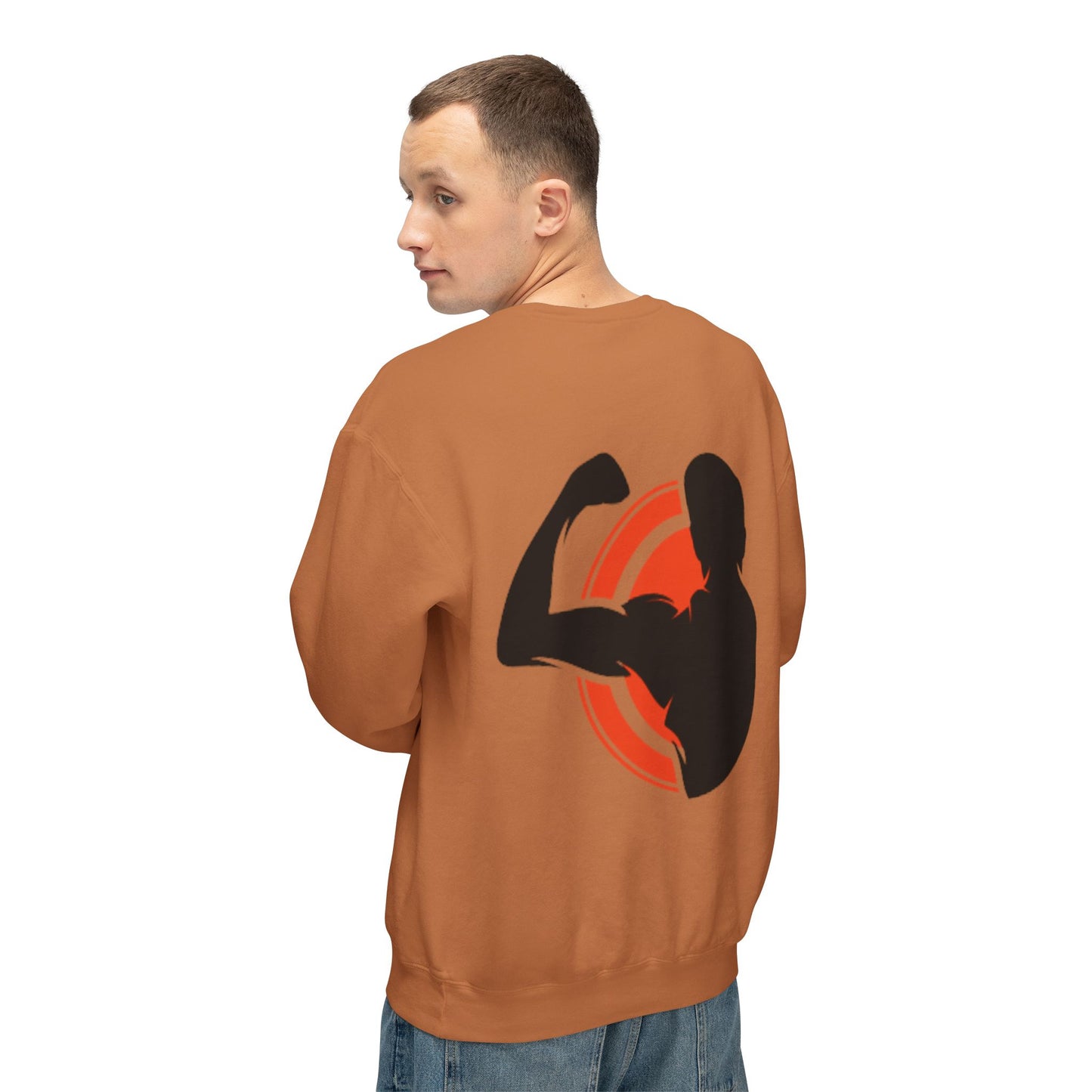 Crewneck Muscle Silhouette Gym Sweatshirt
