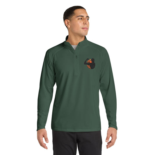 Embroidered Quarter-Zip Men Pullover