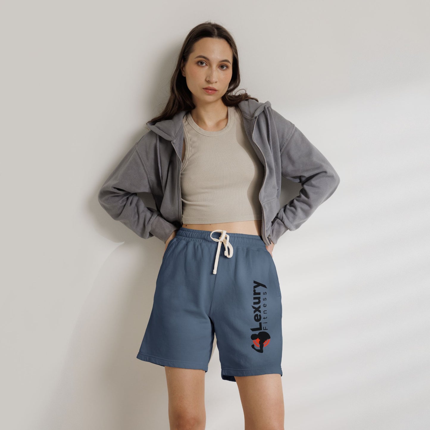 Minimal Drawstring Fitness Fleece Shorts