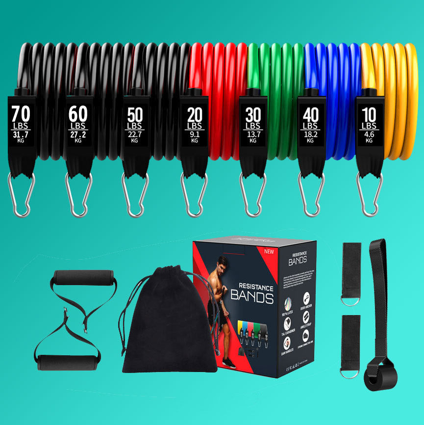 11 Piece Home Tpe Latex Fitness Tensioner Set - Lexury Fitness