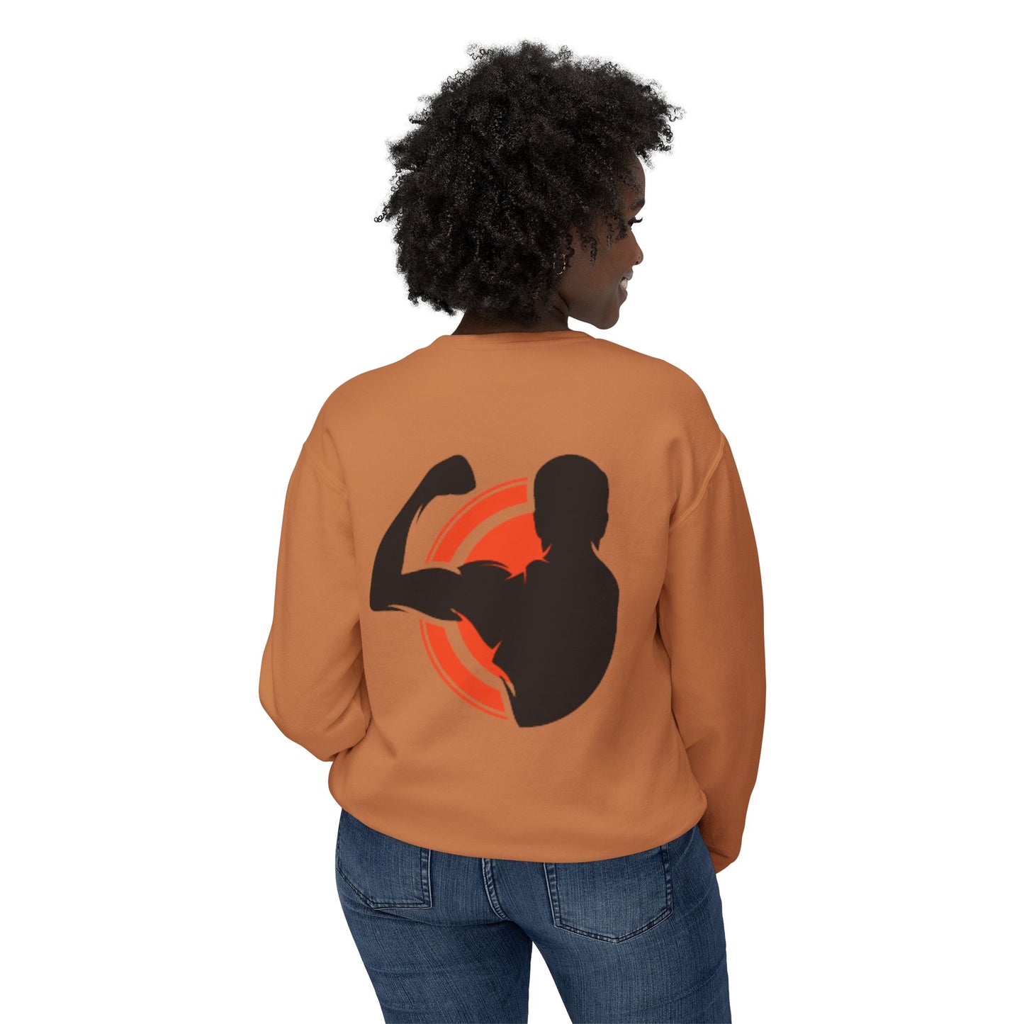 Crewneck Muscle Silhouette Gym Sweatshirt