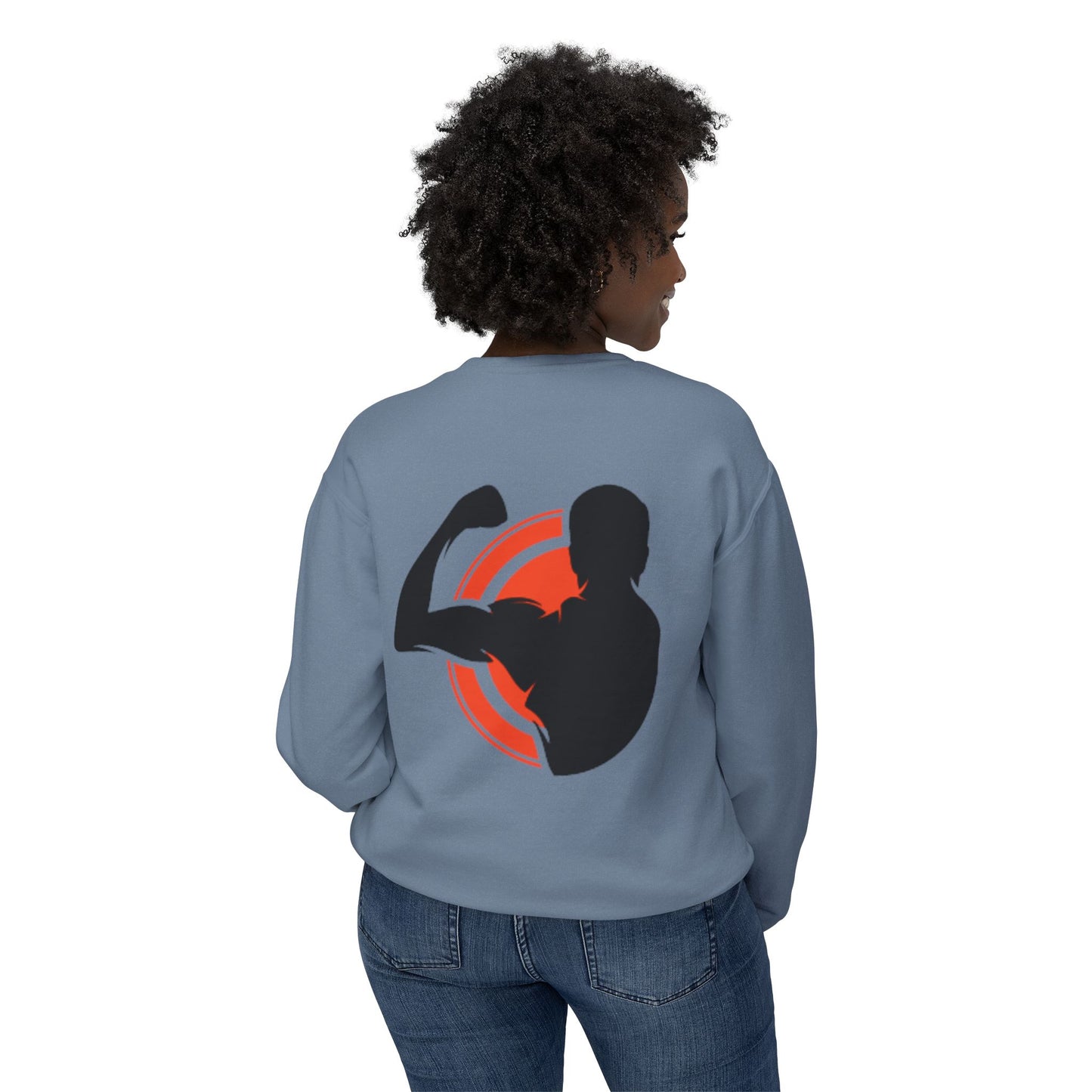 Crewneck Muscle Silhouette Gym Sweatshirt