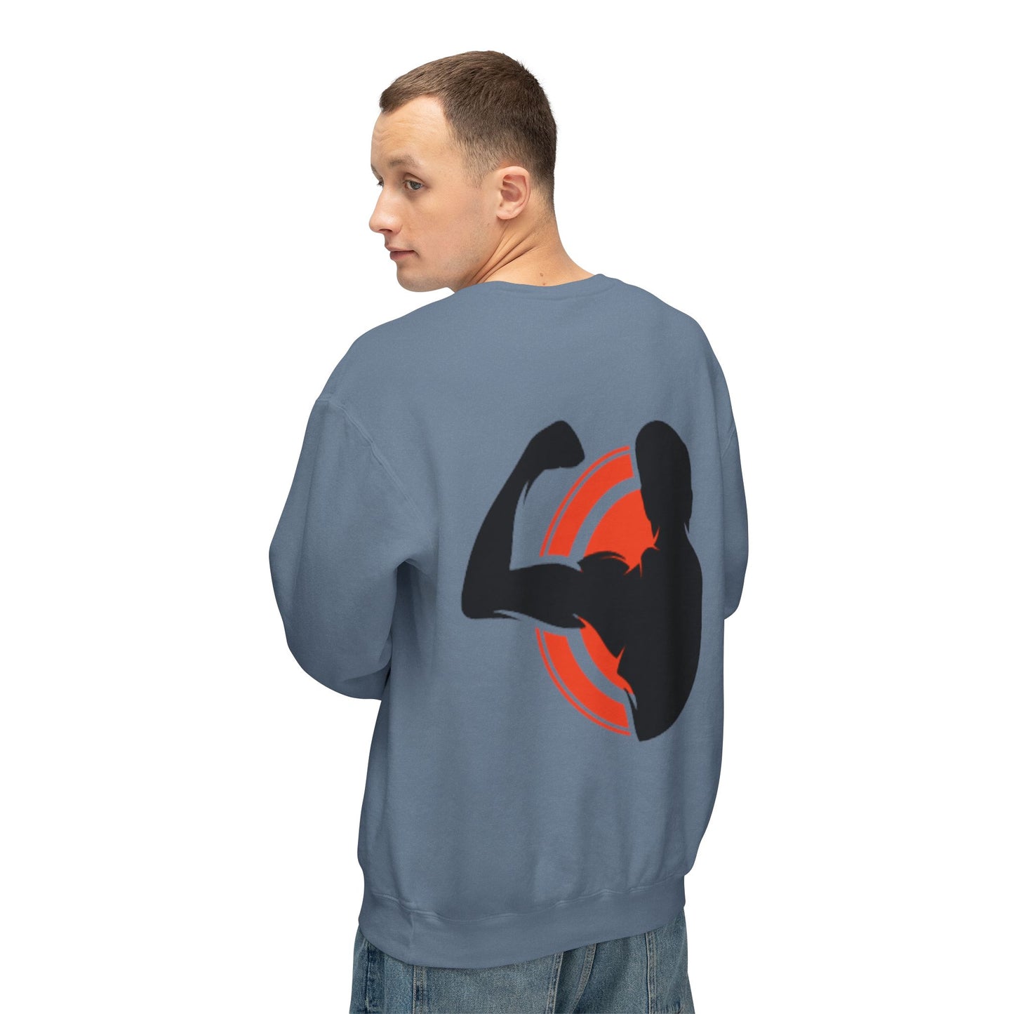 Crewneck Muscle Silhouette Gym Sweatshirt
