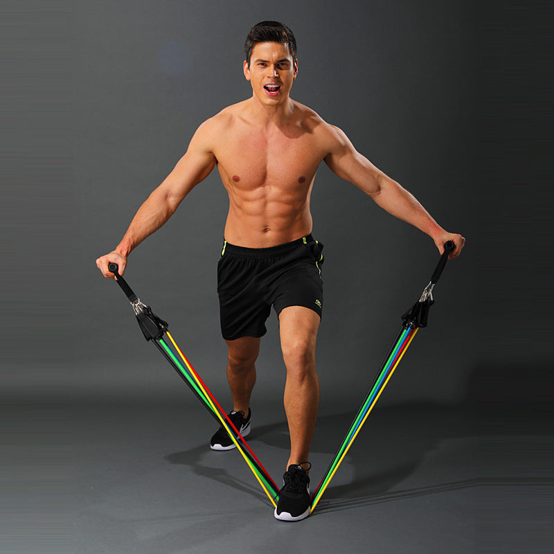11 Piece Home Tpe Latex Fitness Tensioner Set - Lexury Fitness