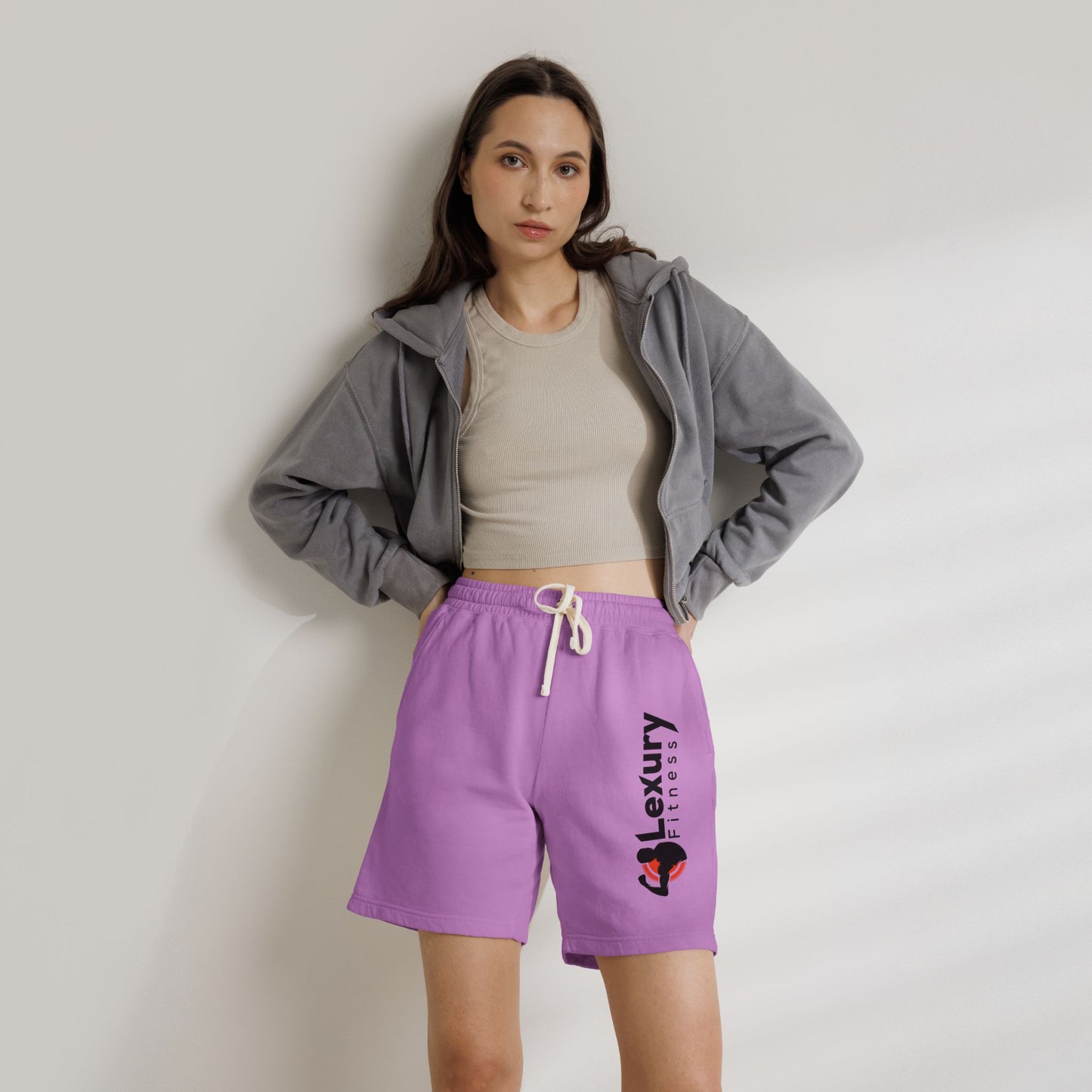 Minimal Drawstring Fitness Fleece Shorts
