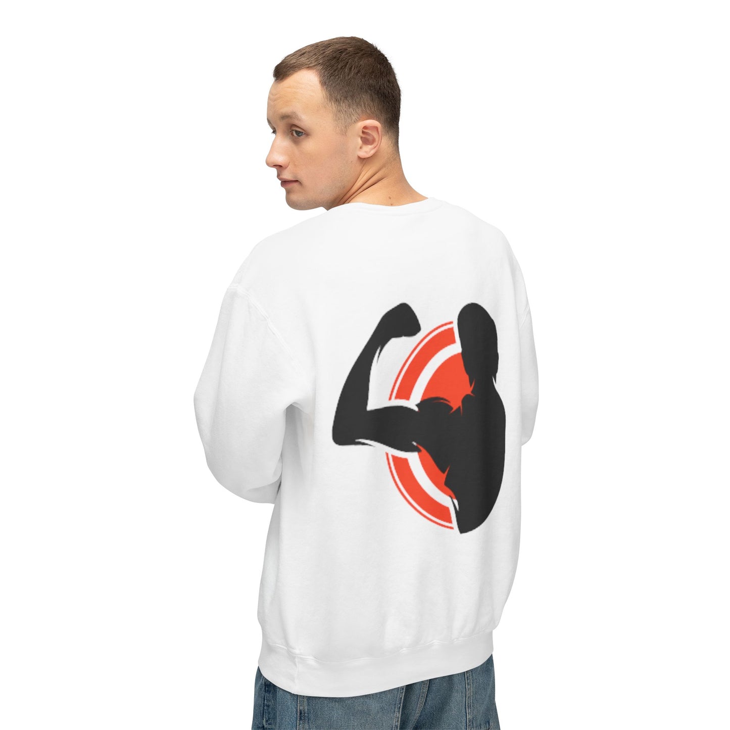 Crewneck Muscle Silhouette Gym Sweatshirt
