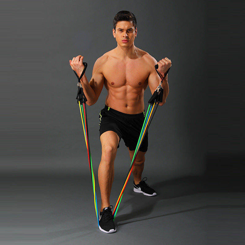 11 Piece Home Tpe Latex Fitness Tensioner Set - Lexury Fitness